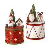 Metal Santa & snowman drumming LED